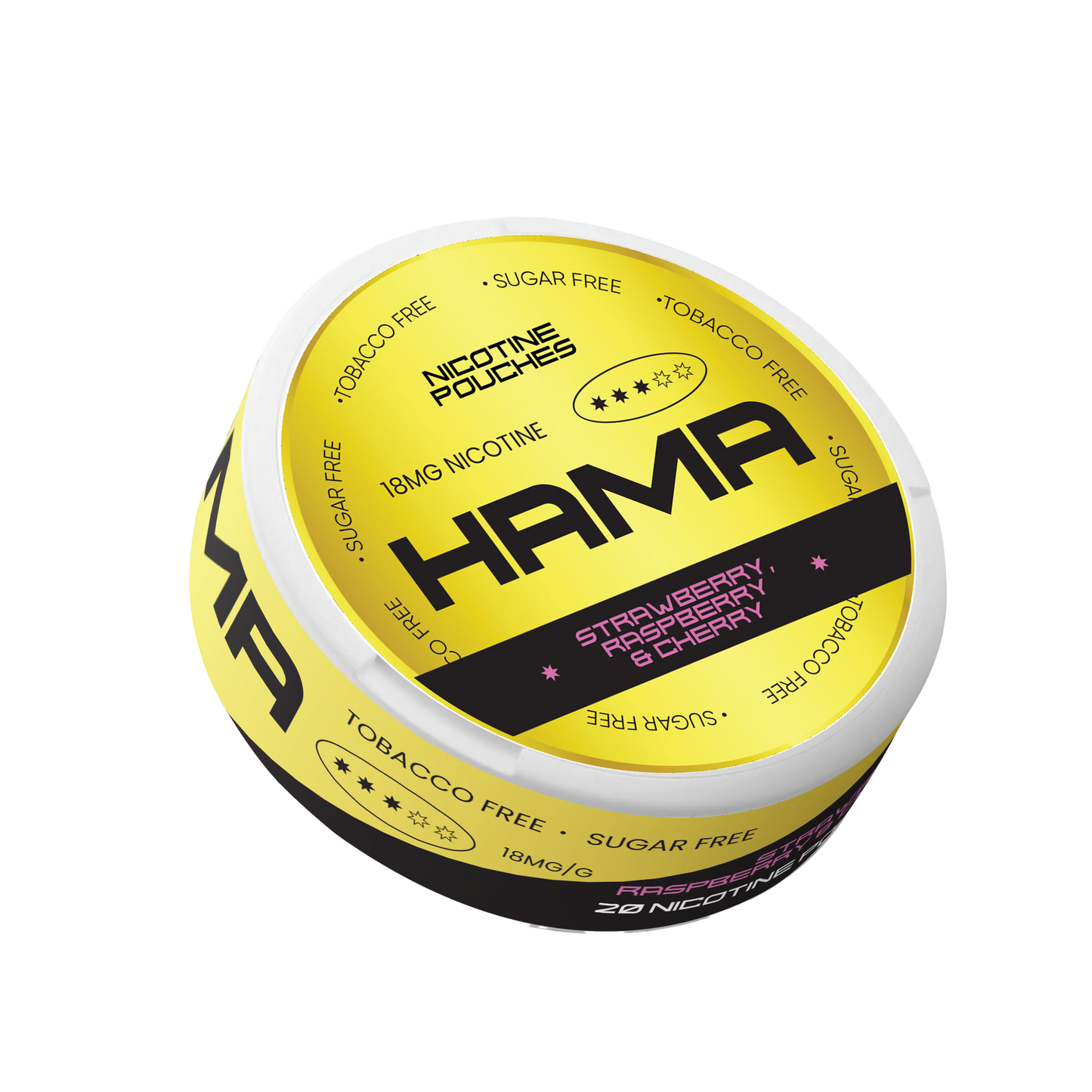 Strawberry, Raspberry & Cherry Hama Nicotine Pouches - 18mg