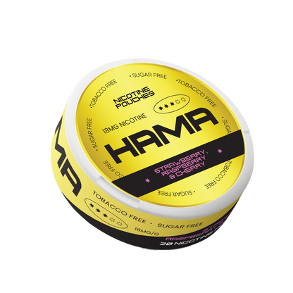 Strawberry, Raspberry & Cherry Hama Nicotine Pouches - 18mg